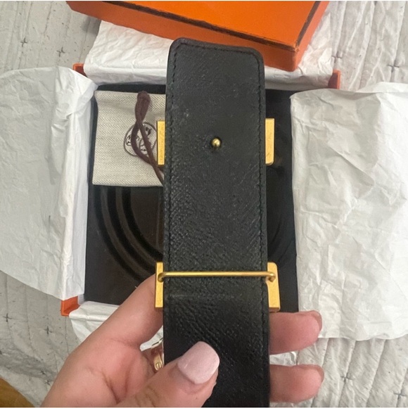 AUTHENTIC HERMES BELT  USED IN GREAT CONDITION size 38 reversible - Picture 7 of 9